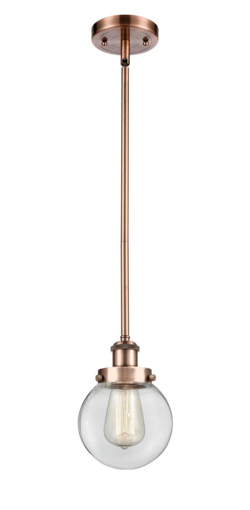 Beacon - 1 Light - 6 inch - Antique Copper - Mini Pendant