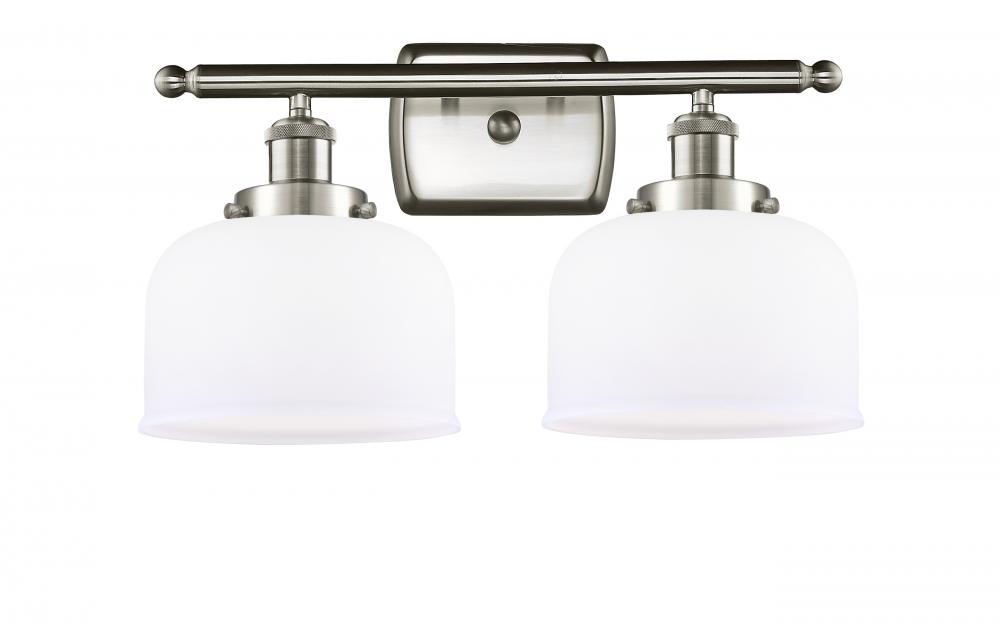 Bell - 2 Light - 18 inch - Brushed Satin Nickel - Bath Vanity Light