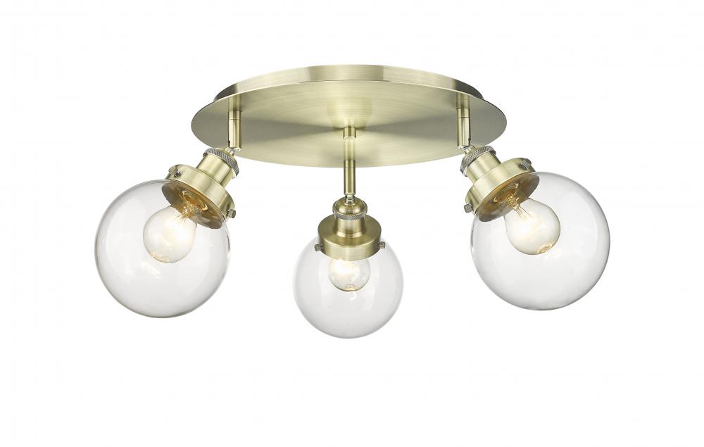 Beacon - 3 Light - 18 inch - Antique Brass - Semi-Flush Mount
