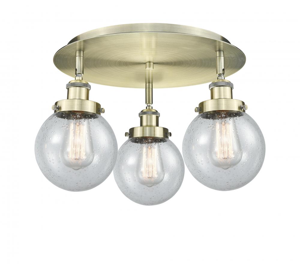 Beacon - 3 Light - 18 inch - Antique Brass - Semi-Flush Mount