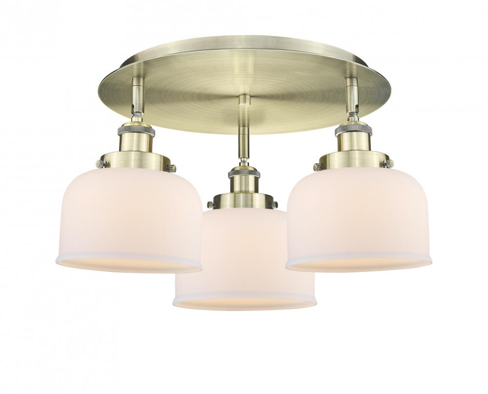 Cone - 3 Light - 20 inch - Antique Brass - Semi-Flush Mount