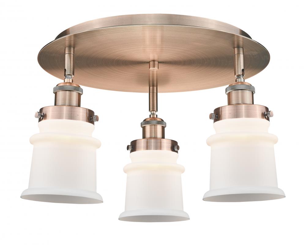 Canton - 3 Light - 17 inch - Antique Copper - Semi-Flush Mount