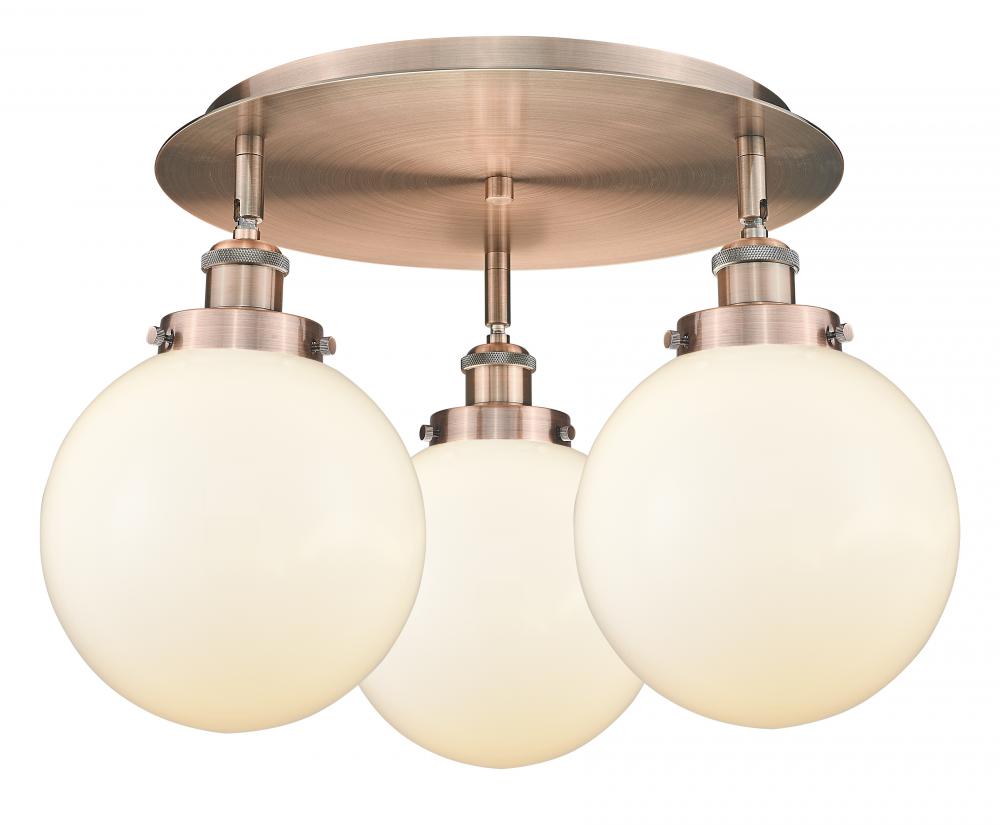 Beacon - 3 Light - 20 inch - Antique Copper - Semi-Flush Mount