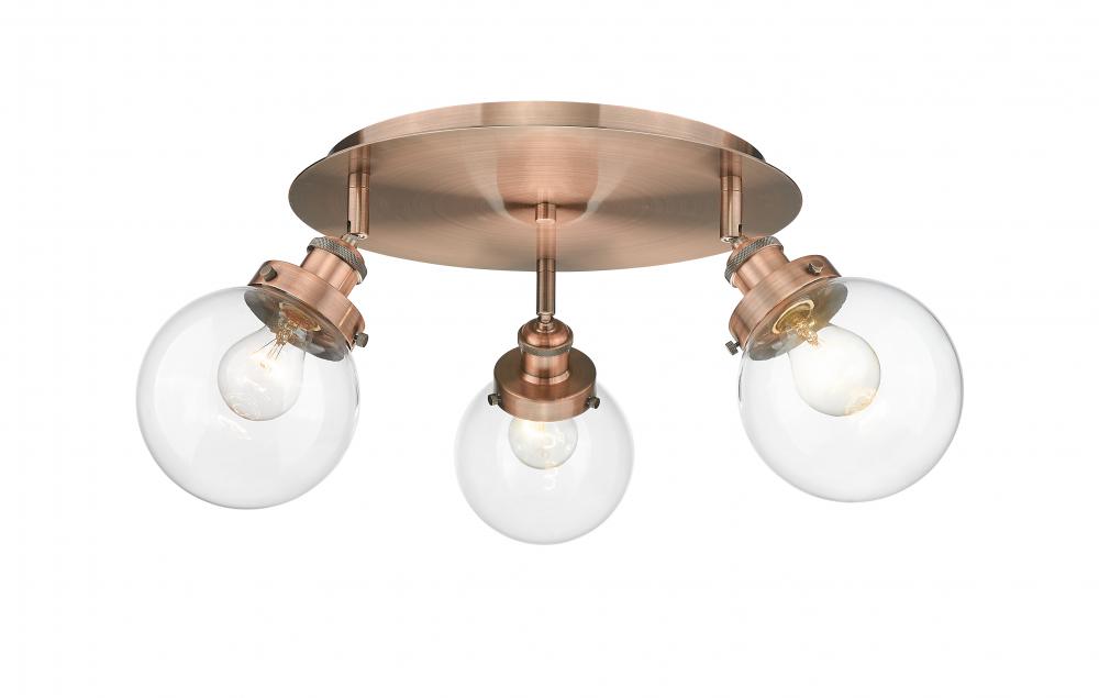 Beacon - 3 Light - 18 inch - Antique Copper - Semi-Flush Mount