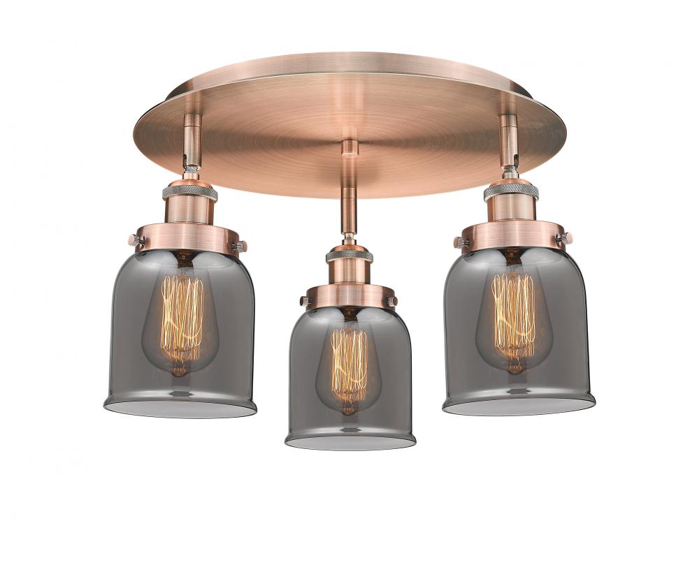 Cone - 3 Light - 17 inch - Antique Copper - Semi-Flush Mount