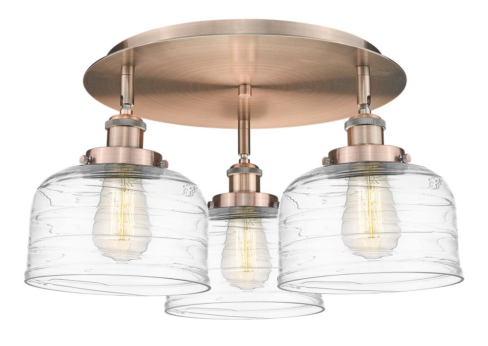 Bell - 3 Light - 20 inch - Antique Copper - Semi-Flush Mount