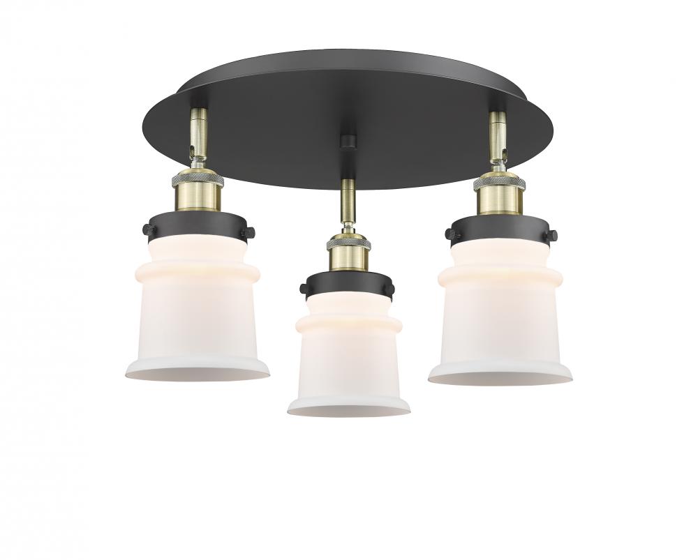 Canton - 3 Light - 17 inch - Black Antique Brass - Semi-Flush Mount