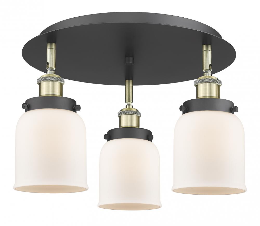 Cone - 3 Light - 17 inch - Black Antique Brass - Semi-Flush Mount
