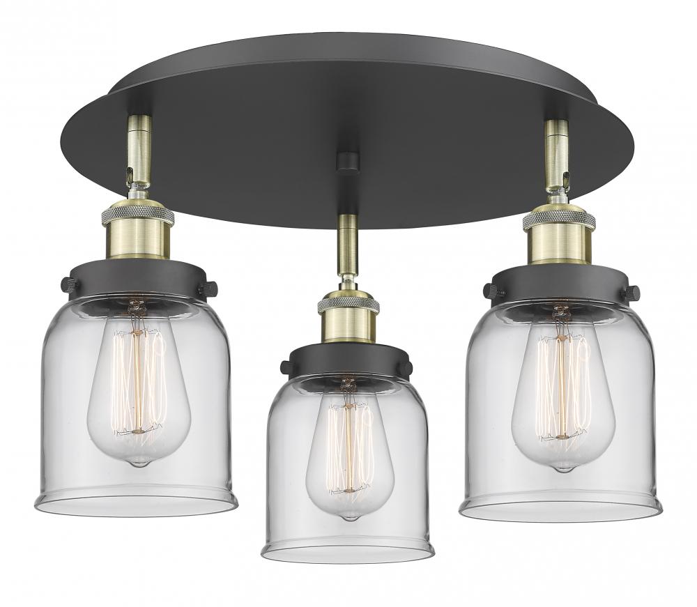 Edison - 3 Light - 17 inch - Black Antique Brass - Semi-Flush Mount