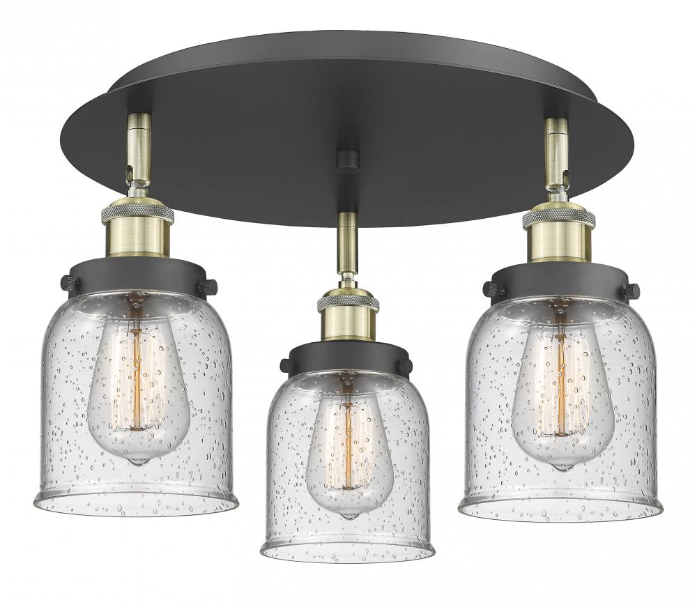 Cone - 3 Light - 17 inch - Black Antique Brass - Semi-Flush Mount