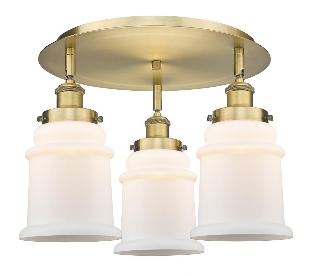 Canton - 3 Light - 18 inch - Brushed Brass - Semi-Flush Mount