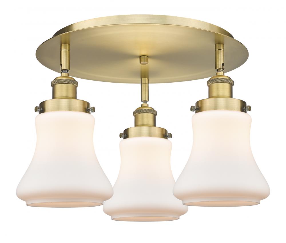 Bellmont - 3 Light - 18 inch - Brushed Brass - Semi-Flush Mount