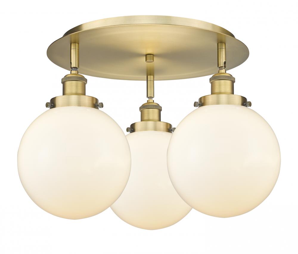 Beacon - 3 Light - 20 inch - Brushed Brass - Semi-Flush Mount