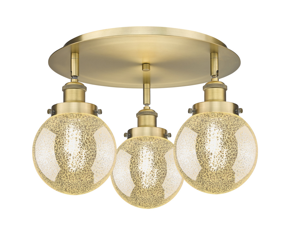 Beacon - 3 Light - 18 inch - Brushed Brass - Semi-Flush Mount