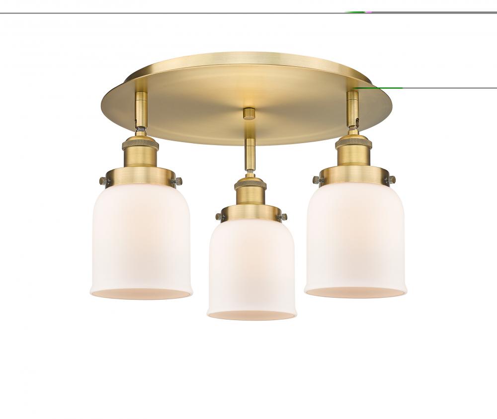 Cone - 3 Light - 17 inch - Brushed Brass - Semi-Flush Mount