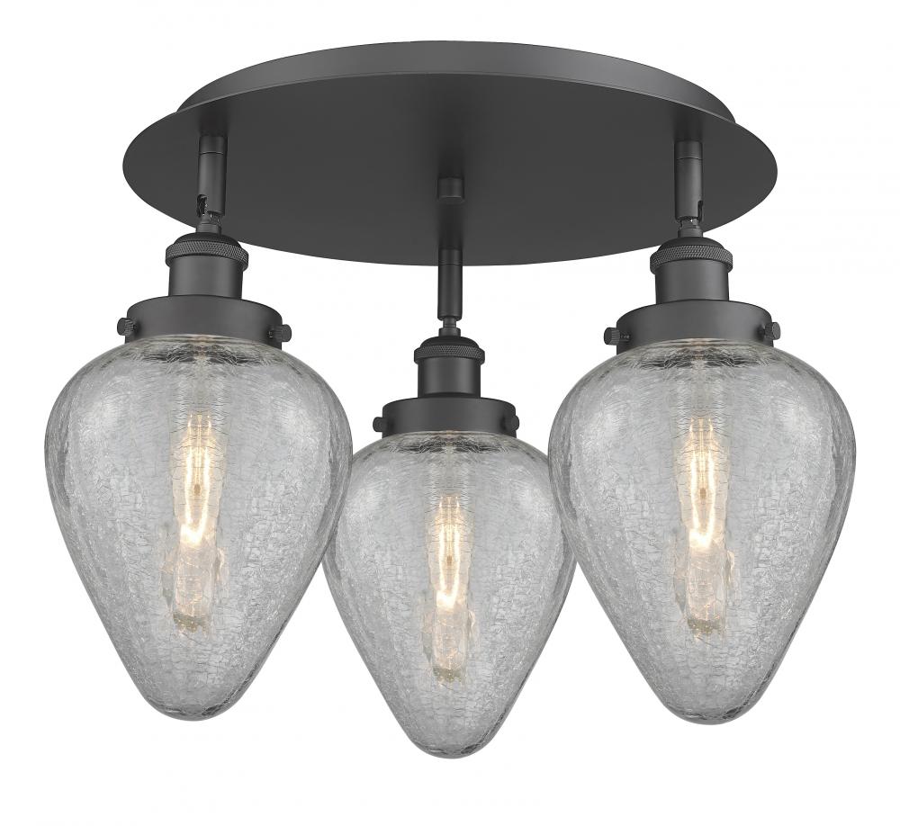 Geneseo - 3 Light - 18 inch - Matte Black - Semi-Flush Mount