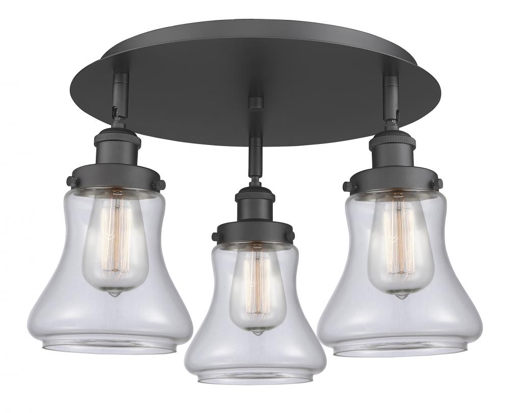 Bellmont - 3 Light - 18 inch - Matte Black - Semi-Flush Mount