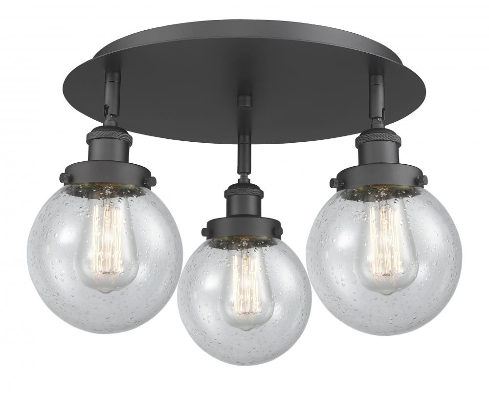 Beacon - 3 Light - 18 inch - Matte Black - Semi-Flush Mount