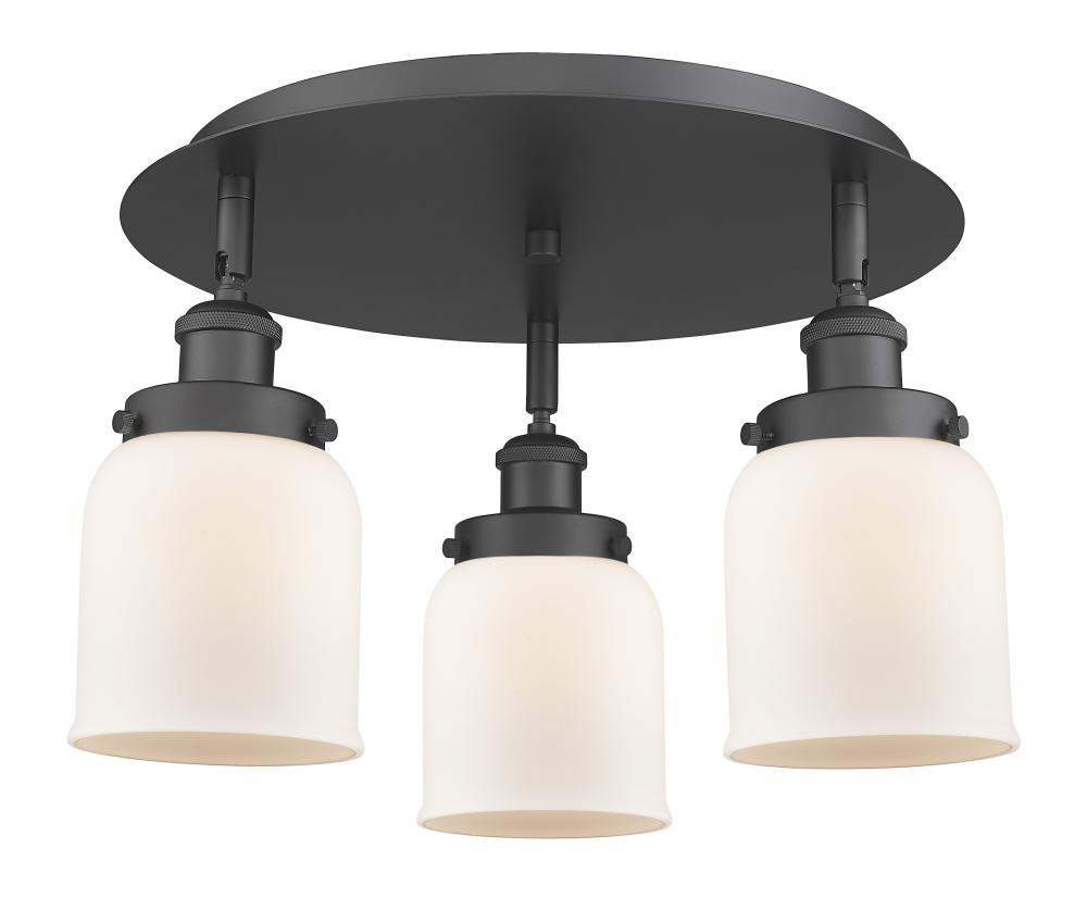 Cone - 3 Light - 17 inch - Matte Black - Semi-Flush Mount