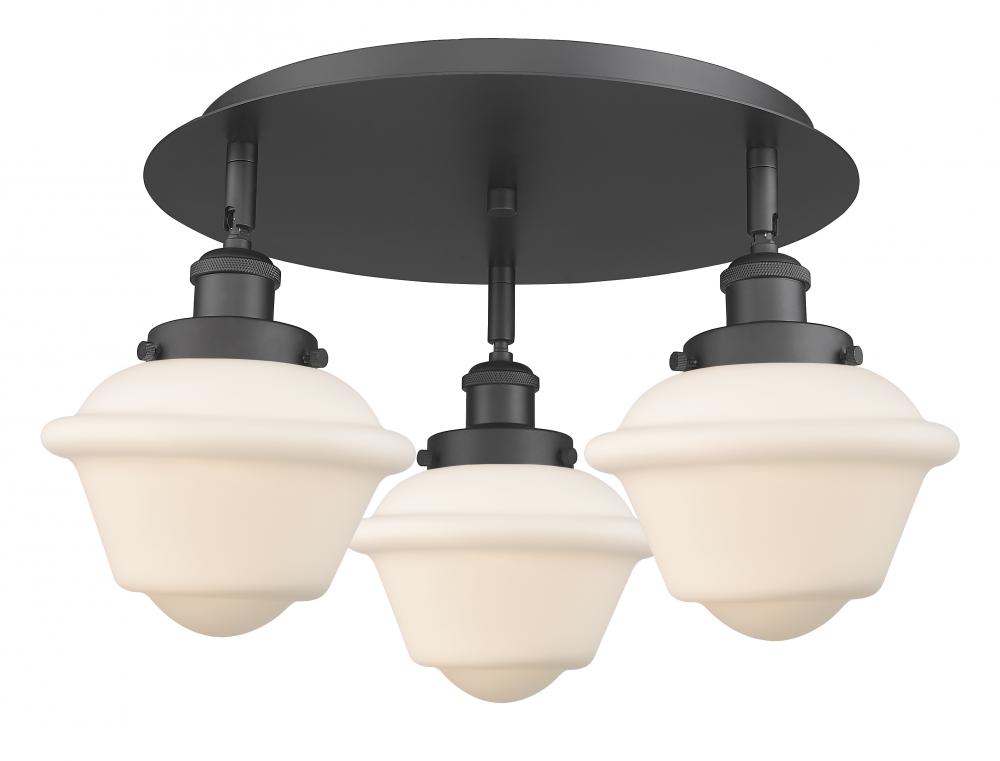 Oxford - 3 Light - 19 inch - Matte Black - Semi-Flush Mount