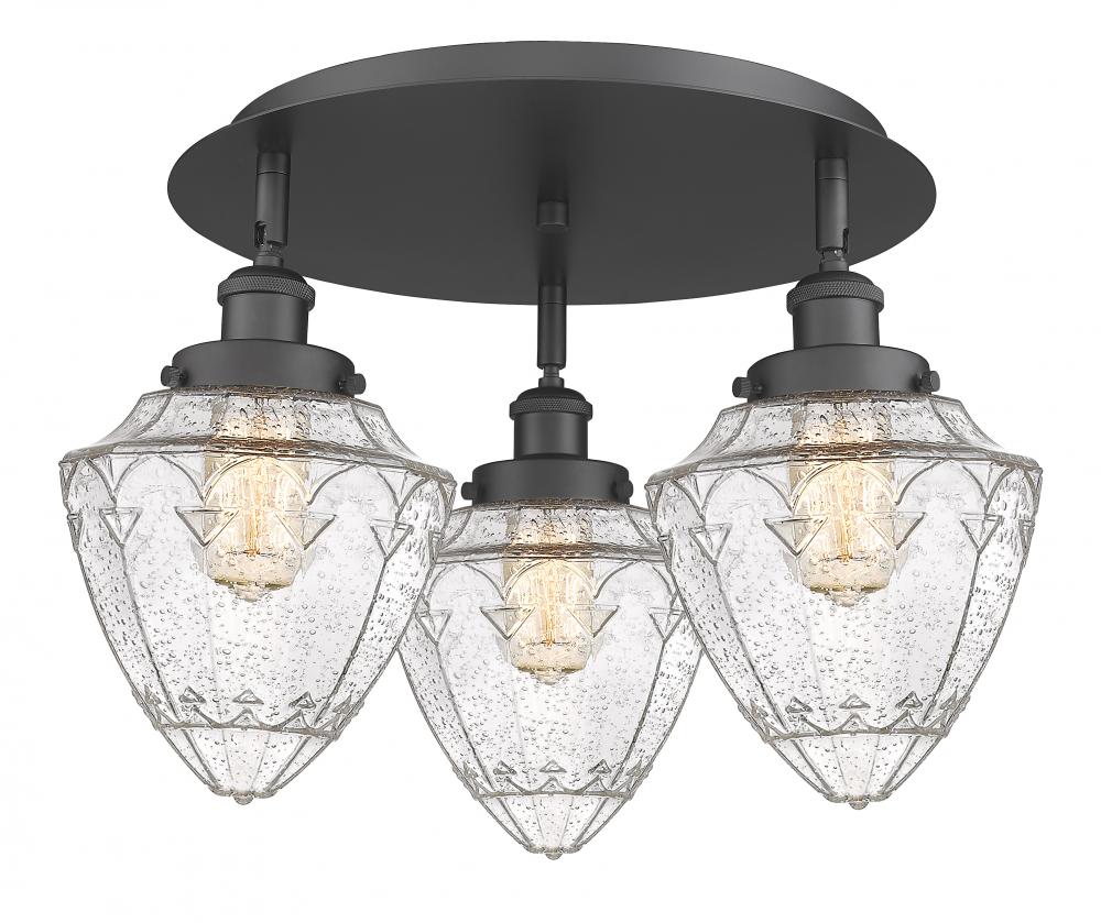 Bullet - 3 Light - 18 inch - Matte Black - Semi-Flush Mount