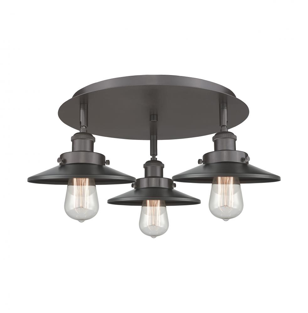 Edison - 3 Light - 20 inch - Oil Rubbed Bronze - Semi-Flush Mount