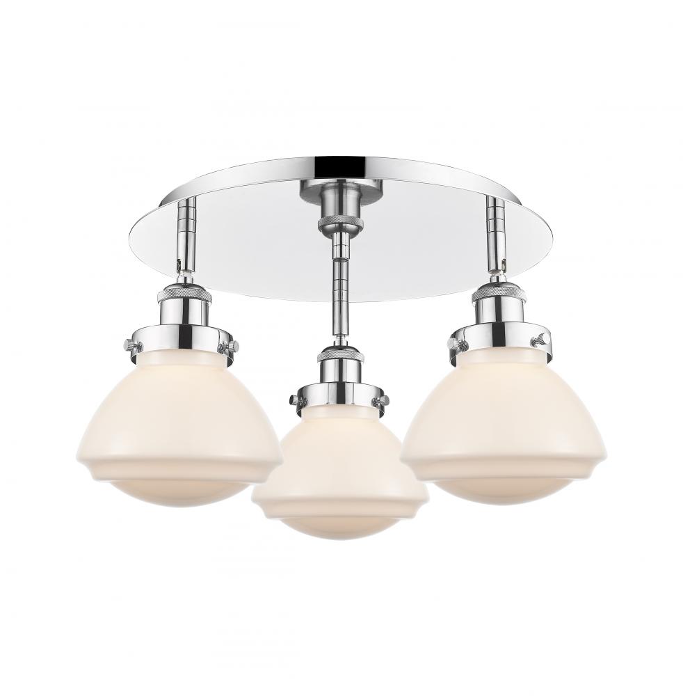 Olean - 3 Light - 19 inch - Polished Chrome - Semi-Flush Mount