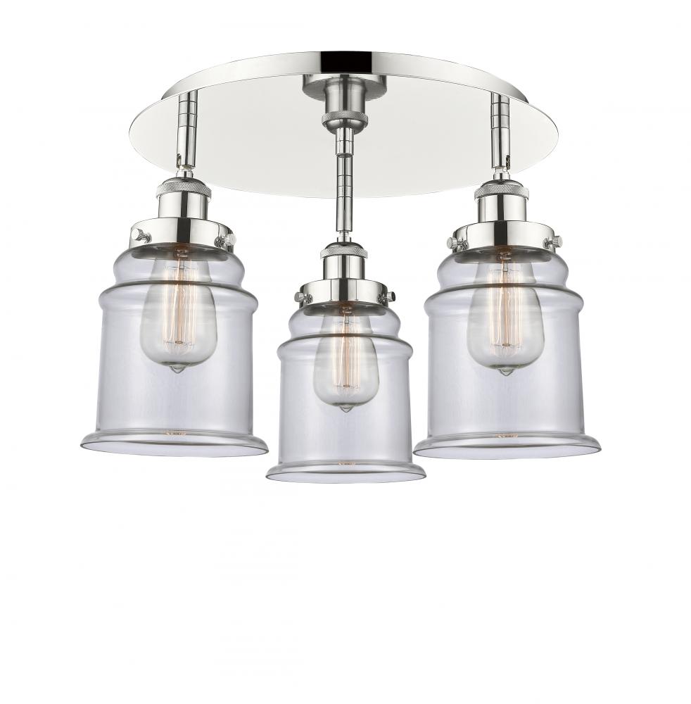 Canton - 3 Light - 18 inch - Polished Nickel - Semi-Flush Mount