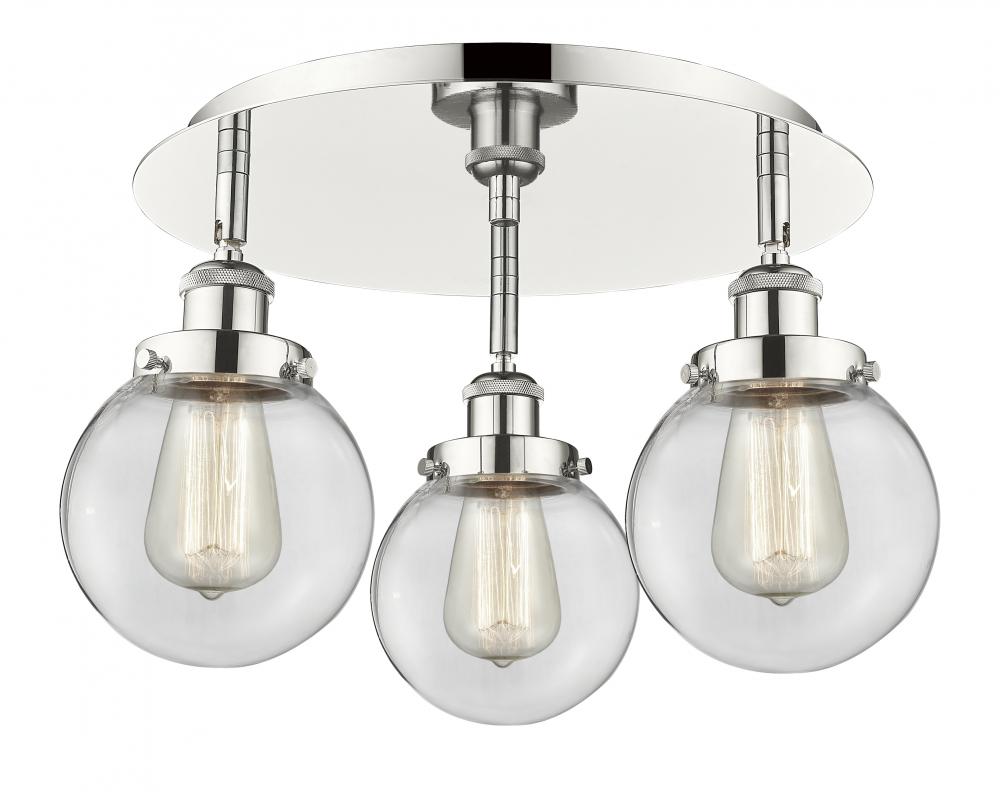 Beacon - 3 Light - 18 inch - Polished Nickel - Semi-Flush Mount