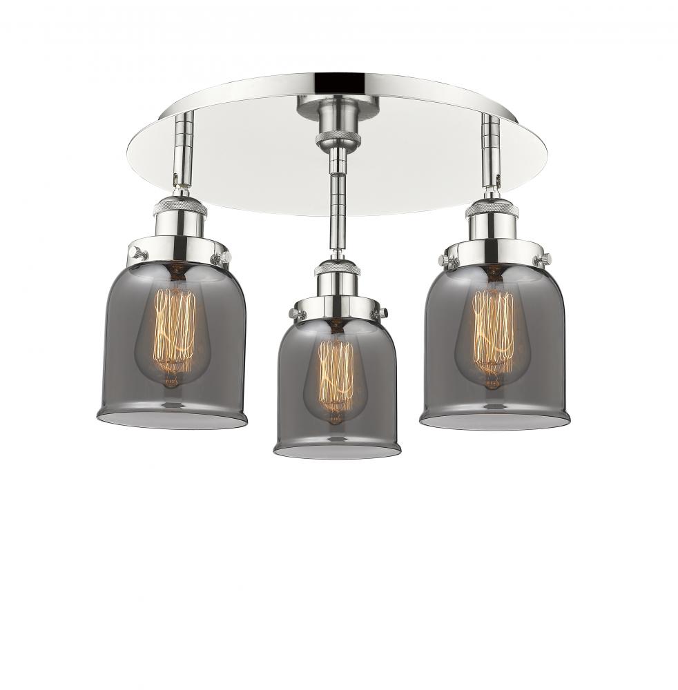 Cone - 3 Light - 17 inch - Polished Nickel - Semi-Flush Mount