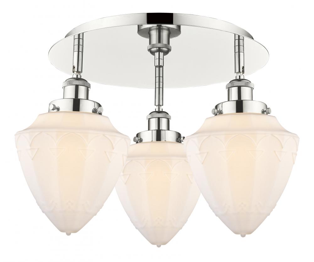 Bullet - 3 Light - 18 inch - Polished Nickel - Semi-Flush Mount
