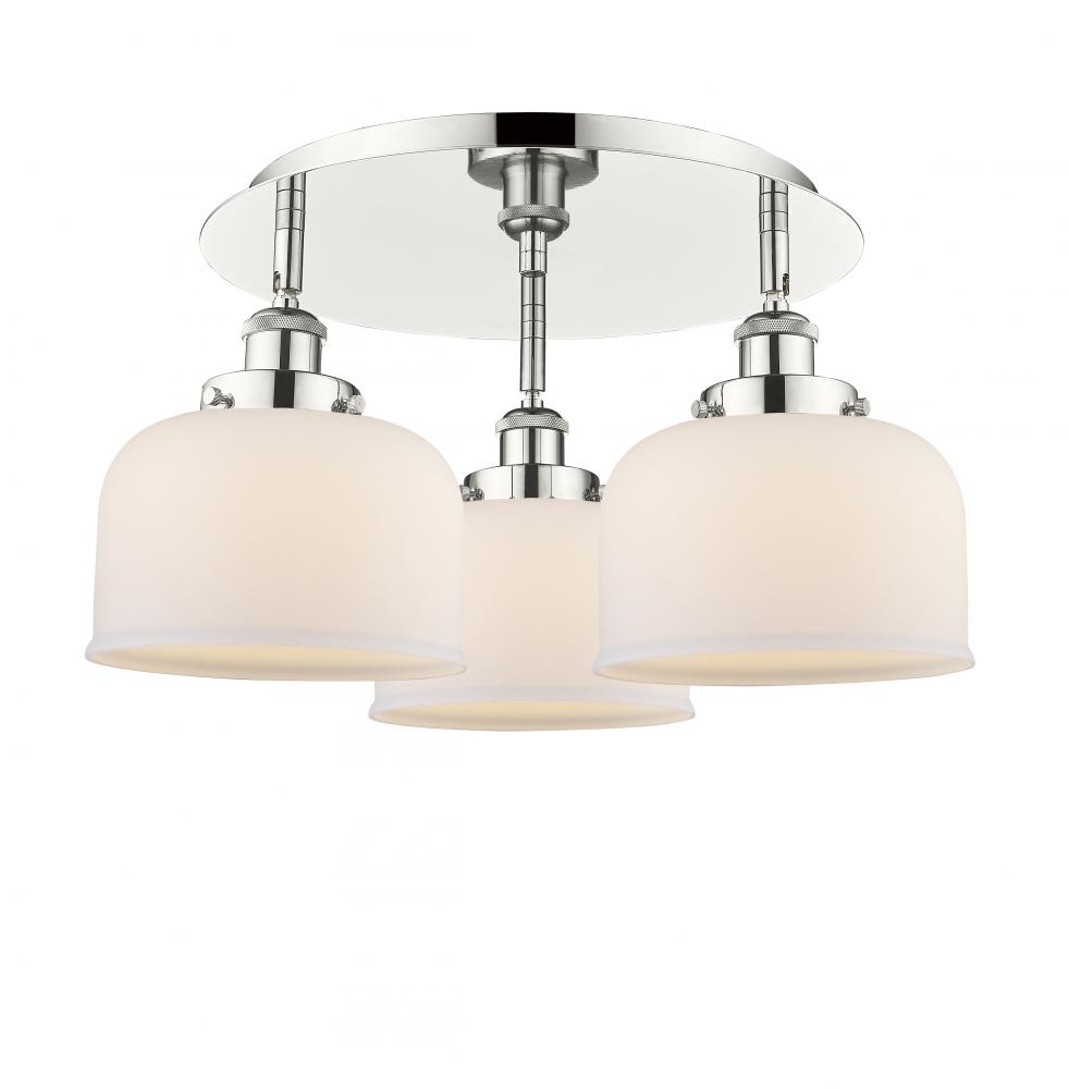 Cone - 3 Light - 20 inch - Polished Nickel - Semi-Flush Mount