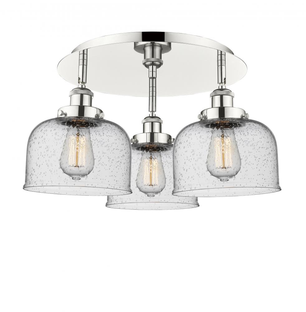 Cone - 3 Light - 20 inch - Polished Nickel - Semi-Flush Mount