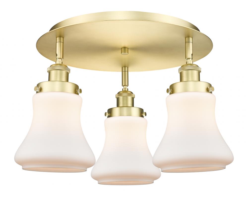 Bellmont - 3 Light - 18 inch - Satin Gold - Semi-Flush Mount