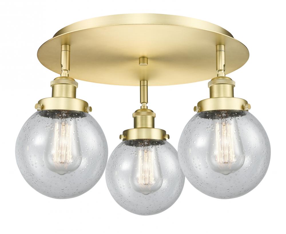 Beacon - 3 Light - 18 inch - Satin Gold - Semi-Flush Mount