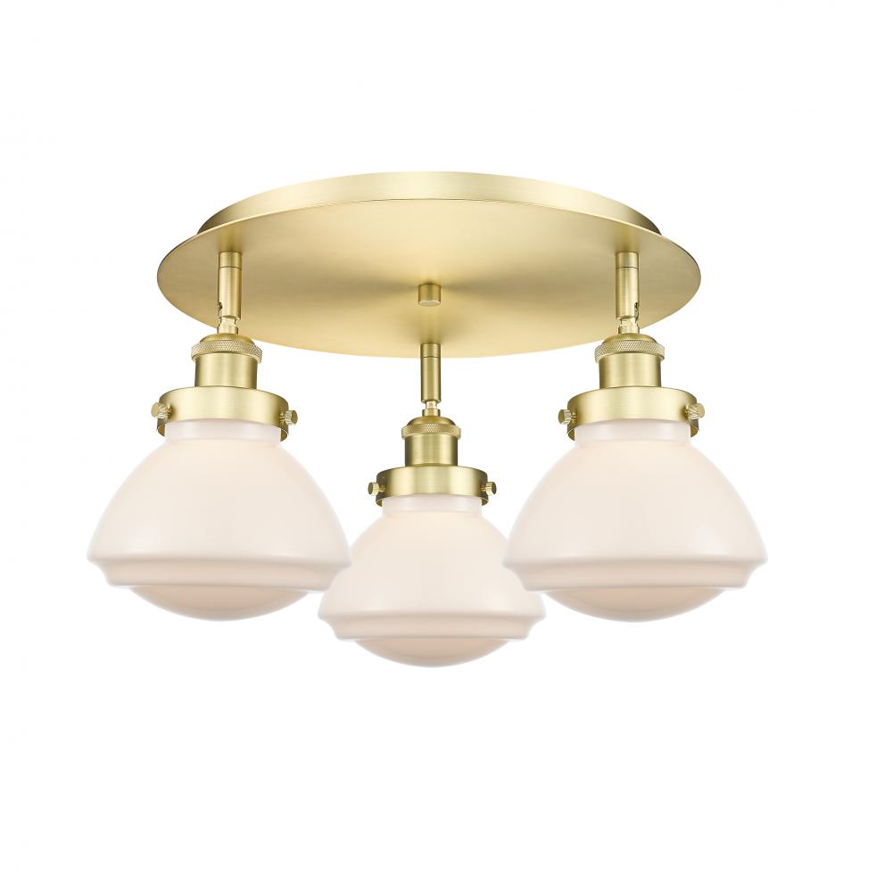 Olean - 3 Light - 19 inch - Satin Gold - Semi-Flush Mount