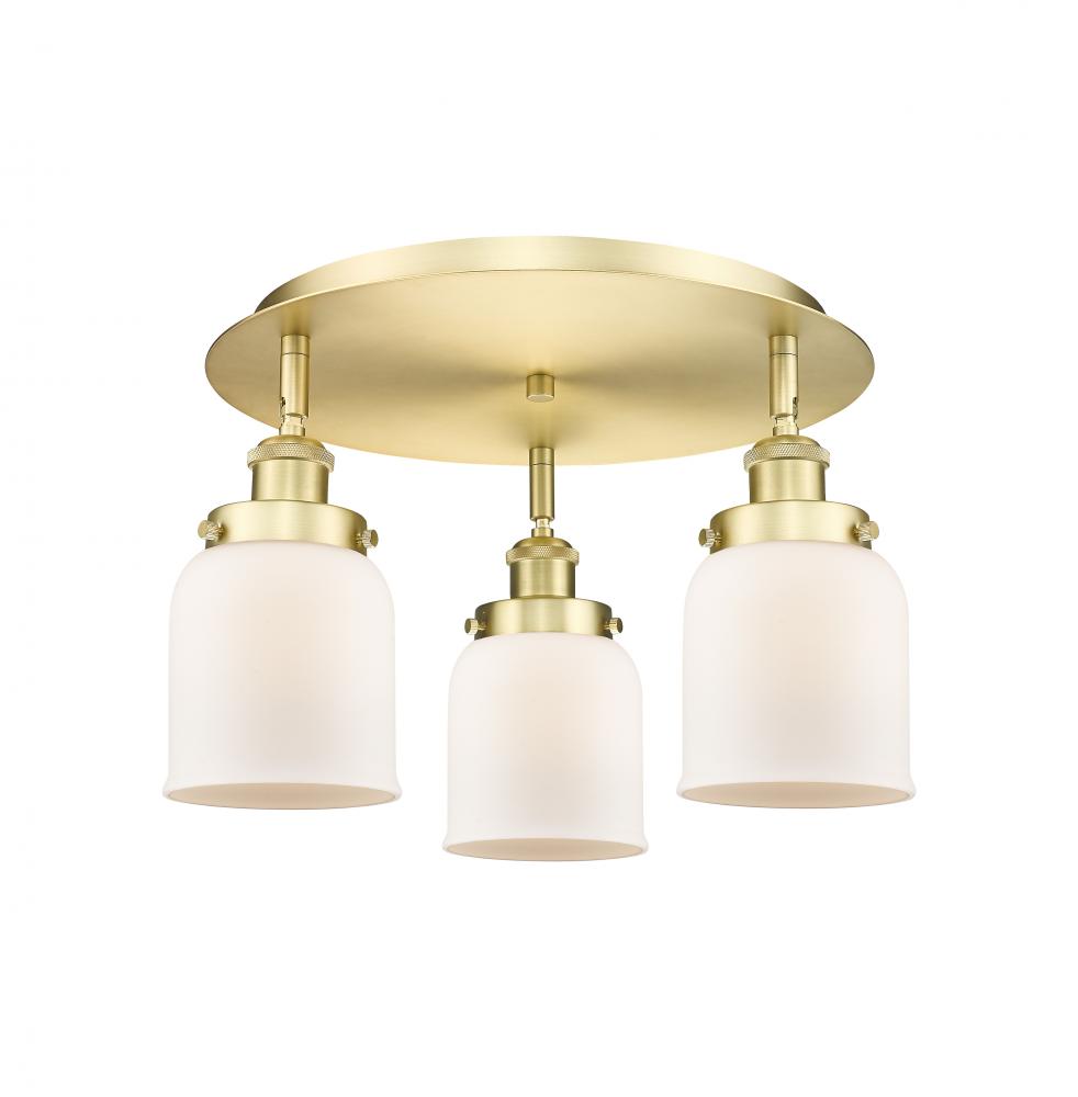 Cone - 3 Light - 17 inch - Satin Gold - Semi-Flush Mount