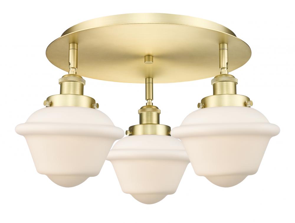 Oxford - 3 Light - 19 inch - Satin Gold - Semi-Flush Mount