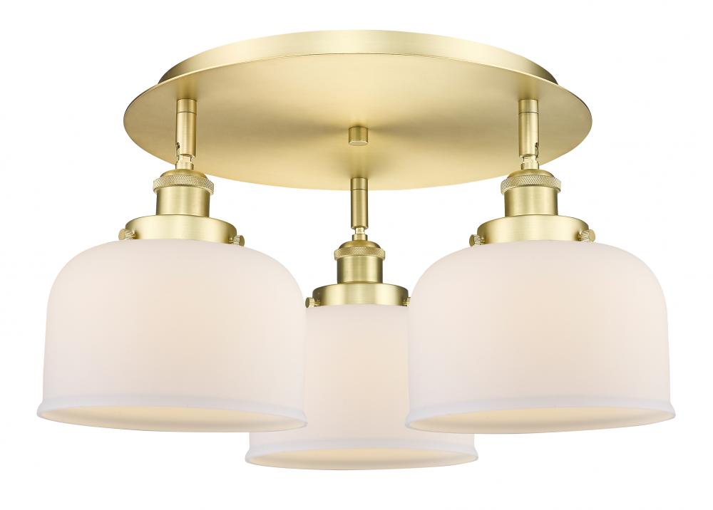 Cone - 3 Light - 20 inch - Satin Gold - Semi-Flush Mount