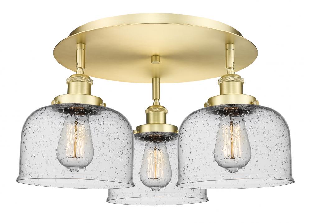 Cone - 3 Light - 20 inch - Satin Gold - Semi-Flush Mount