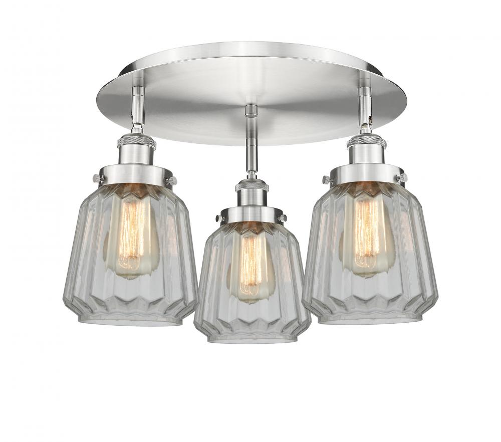 Chatham - 3 Light - 19 inch - Satin Nickel - Semi-Flush Mount