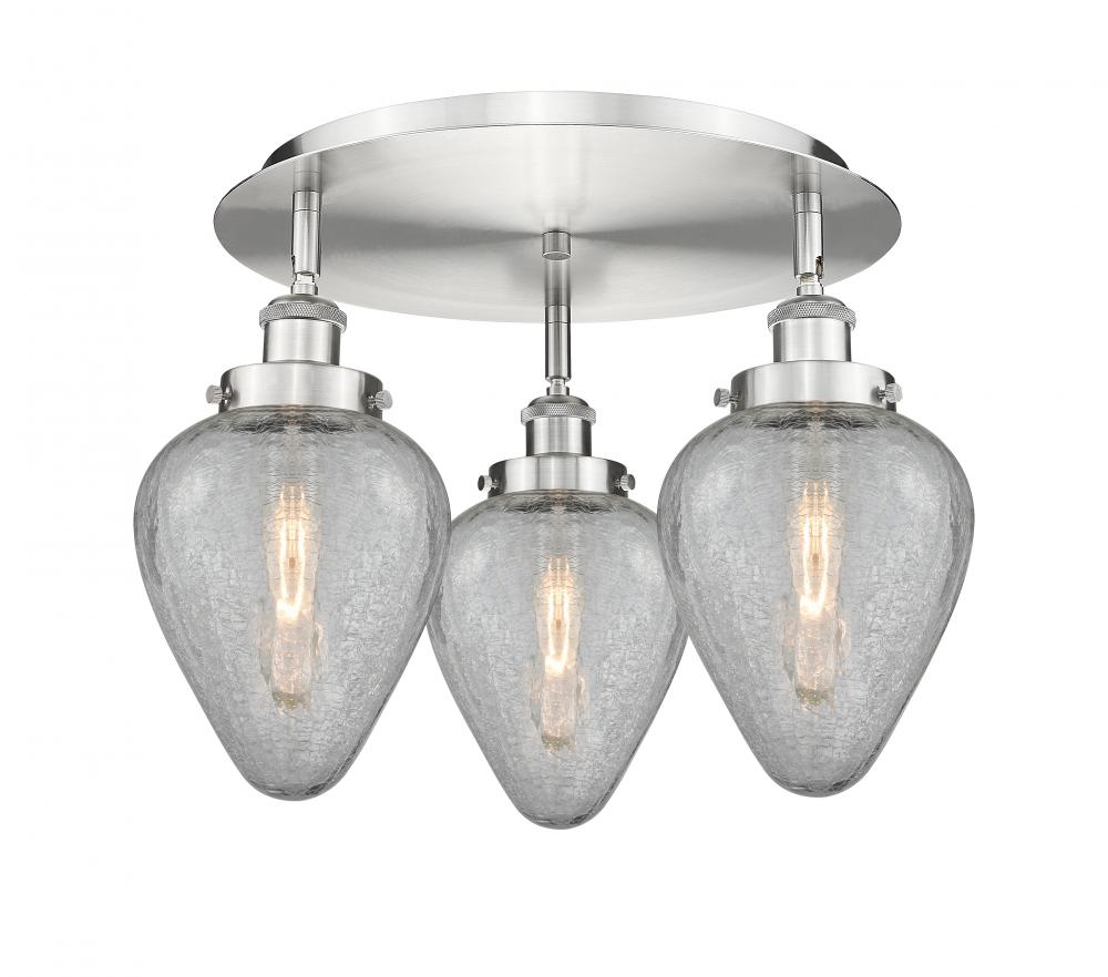 Geneseo - 3 Light - 18 inch - Satin Nickel - Semi-Flush Mount
