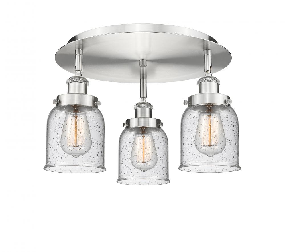 Cone - 3 Light - 17 inch - Satin Nickel - Semi-Flush Mount