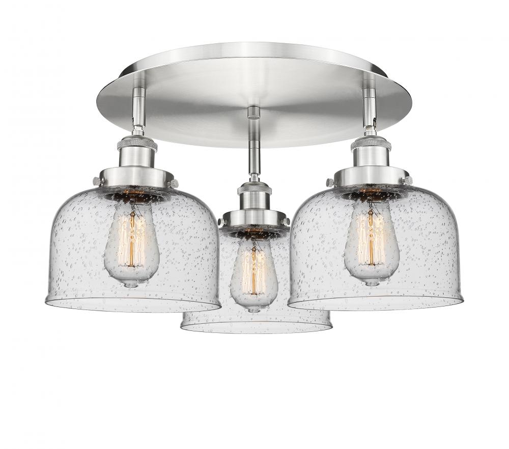 Cone - 3 Light - 20 inch - Satin Nickel - Semi-Flush Mount