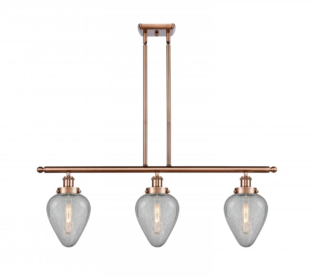 Geneseo - 3 Light - 36 inch - Antique Copper - Stem Hung - Island Light