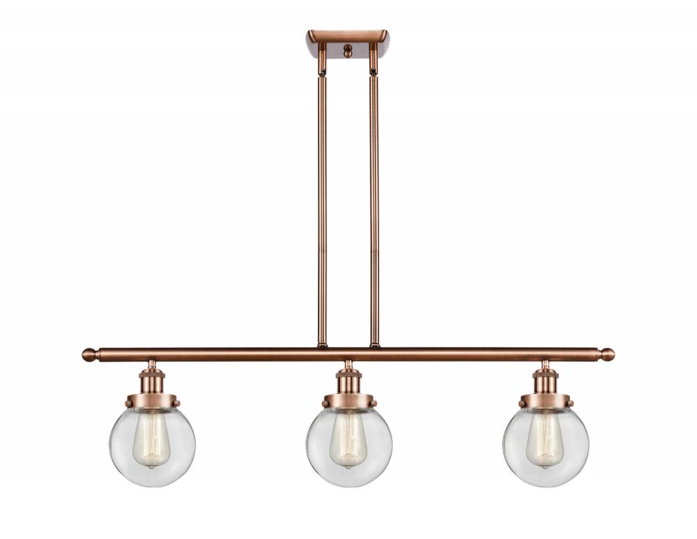 Beacon - 3 Light - 36 inch - Antique Copper - Stem Hung - Island Light