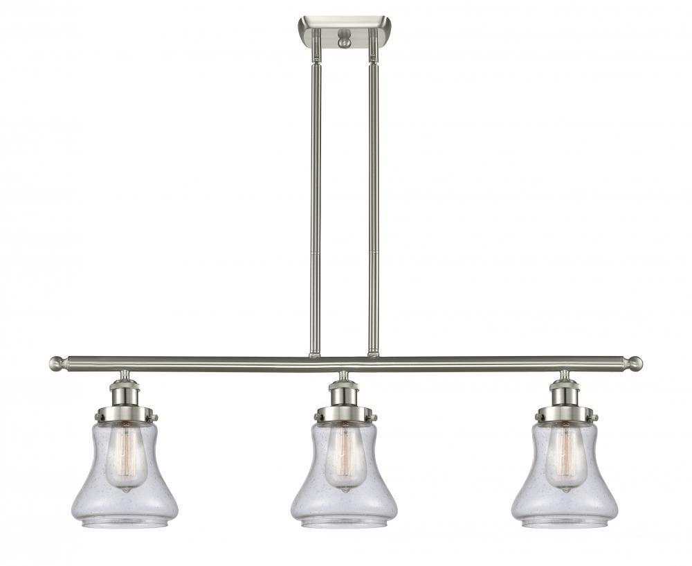 Bellmont - 3 Light - 36 inch - Brushed Satin Nickel - Stem Hung - Island Light