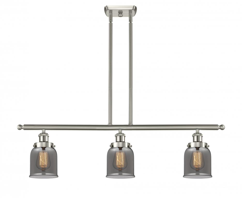 Bell - 3 Light - 36 inch - Brushed Satin Nickel - Stem Hung - Island Light