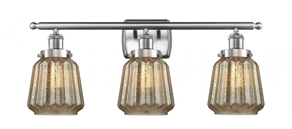Chatham - 3 Light - 26 inch - Brushed Satin Nickel - Bath Vanity Light