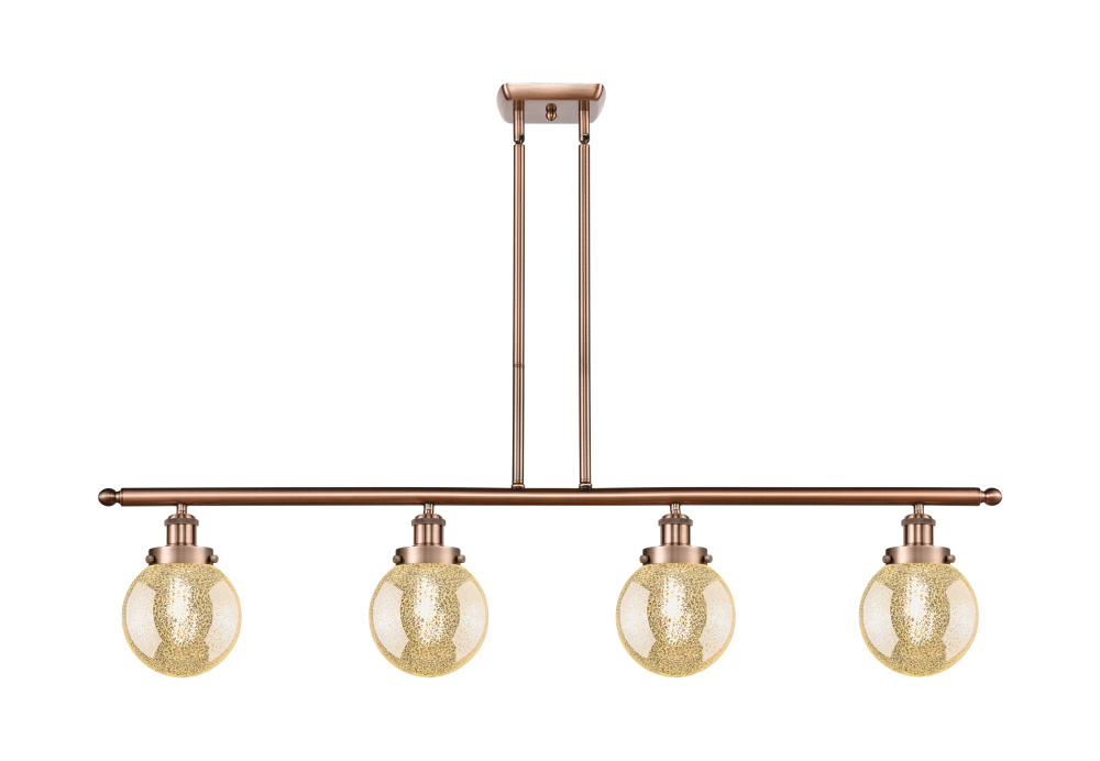Beacon - 4 Light - 48 inch - Antique Copper - Stem Hung - Island Light